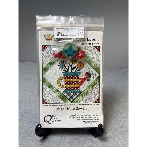 Sprinkled with Love Quilt Set of 7 Block Patterns by The Quilt Company Button Em - Picture 4 of 13